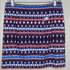 J CREW Mini Skirt SALON GEMSTONE Multi colored Geometric Pattern NWT 2